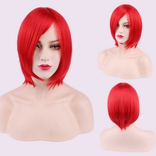 High Quality Thick Short Bob Wig Cosplay Costume Synthetic Hair Pink Orange Yellow Grey Black White Blue Purple Wigs For Women 2024 - buy cheap