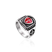 Hot Sale 316L Titanium Steel Templar Knight Cross Finger Biker Ring Punk Rock Men's Party Jewelry Christmas Gift Size 8-12# 2024 - buy cheap