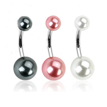 Pérola de imitação de muitas cores, joia piercing corporal, jóias para barriga, anéis 14g, orelha, sobrancelha 2024 - compre barato