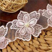 15354 Pearl Flower Soluble Organza Lace Trim Knitting Wedding Embroidered DIY Handmade Patchwork Ribbon Sewing Supplies Craft 2024 - buy cheap