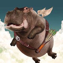 Cuadro de hipopótamo volador para decoración del hogar, cuadrados o redondos de imitación bordado de diamantes, mosaico de punto de cruz, regalo 2024 - compra barato