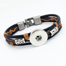  Retro  leather snap button bracelet TP7963 ( fit18mm 20mm snap)  BOBOSGIRL 2024 - buy cheap