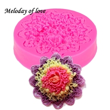 Molde de silicone para decoração de bolos, flores 3d de renda de chocolate, casamento diy, cobertura, bolo, ferramentas de decoração t0008 2024 - compre barato