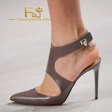 Grey 4 inch Heels Twisted Straps Stiletto Heels Slingback Pumps Anniversary Incomparable Generous Fashion FSJ Elegant Sexy 2024 - buy cheap