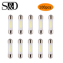 100pcs C5W Led Bulbs 41mm 39mm 36mm 31mm COB Car Interior Festoon Dome Reading Light Source White Side License plate Lamp 12V 2024 - buy cheap