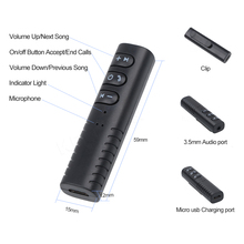Adaptador portátil Bluetooth 4,1 para coche, transmisor de Audio con conector de 3,5mm, Kit de música, miniadaptador AUX 2024 - compra barato