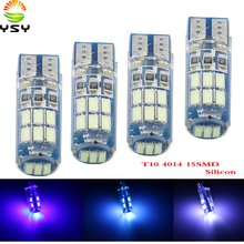 YSY 30pcs Car LED T10 W5W led 194 168 15SMD 4014 White Silicone LED Light Parking License Plate clearance lamp Ice blue 12V 2024 - buy cheap