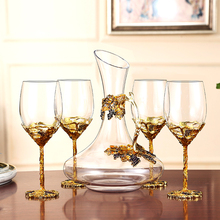 Европейские эмалевые бокалы для красного вина, Золотые Ретро бокалы, бессвинцовые хрустальные стаканы, стеклянные бокалы, свадебный подарок с подарочной коробкой 2024 - купить недорого