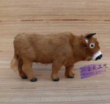 Boneco de vaca de polietileno e furs, brinquedo marrom, presente para simulação, cerca de 25x7x23cm 2434 2024 - compre barato