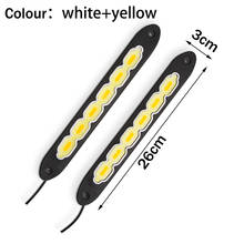 Meetrock 2pcs drl led daytime running light yellow and white  dual colour automobiles car led turning lamp auto 12v car styling 2024 - buy cheap