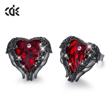CDE Heart Earrings Women Jewelry Earrings Embellished with Crystals Angel Wing Earrings for Women Party Jewellery 2024 - buy cheap