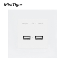 Minitiger-Toma de corriente de pared, Panel de PC, estándar británico, toma de corriente eléctrica, doble puerto de carga inteligente USB, salida de 5V 2A 2024 - compra barato