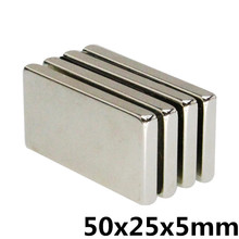1PCS 50 x25 x5 mm Square Block Long Bar Super Strong Magnet Rare Earth Neodymium Permanent Magnets N35 Powerful 2024 - buy cheap