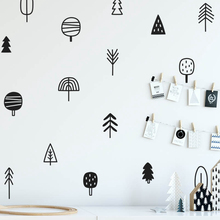 Cute Woodland Pine Tree Wall Decals Nursery Art Decor Forest Vinyl Wall Stickers Kids Bedroom Natural Decoration 2024 - buy cheap