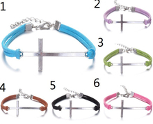 Pulseiras de liga punk em cores mistas, braceletes com cordas de veludo, joias para mulheres 2024 - compre barato