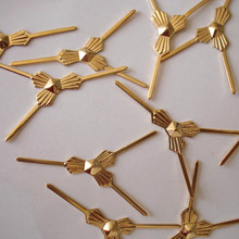 Free Shipping, 500pcs 30mm Gold 3 points butterfly buckle/ Tie Clips,Beads Curtain Accessories Lighting&Curtain Metal Connector 2024 - buy cheap