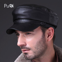HL009 Genuine Black Lambskin Leather Baseball Hat Cap Brand New Style Spring Men's Real Leather Caps Hats 2024 - buy cheap