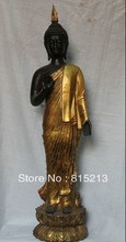 bi00135 28" Chinese Buddhism Bronze Gilt Stand Thailand Ayutthaya Maitreya Buddha Statue 2024 - buy cheap