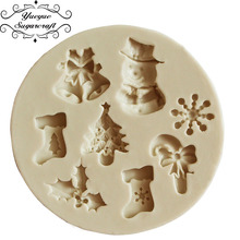 Yueyue Sugarcraft snowman Christmas Silicone mold fondant mold cake decorating tools chocolate 2024 - buy cheap