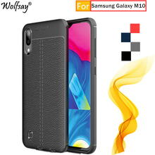 For Cover Samsung Galaxy M10 Case 6.22 inch Rugged Lichee Style Housings Bumper Silicone Case For Samsung M10 Case Galaxy M10 2024 - buy cheap