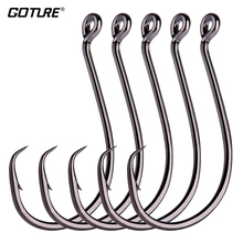 Goture 50 pieces Offset Fishing Hooks Mustad High Carbon Steel Saltwater Jigging Hook Octopus Circle Hooks Size 1/0 - 10/0 2024 - buy cheap