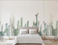 Cacti Wall Murals Wallpaper for Living Room Bedroom Home Wall Decor Wall Paper Rolls Papel De Parede Cactus Flower Customize 2024 - buy cheap