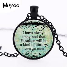 Book Quote Pendant Necklace So many books so little time new collection book necklace HZ1 2024 - buy cheap