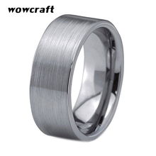 10mm Flat Tungsten Carbide Ring Wide Men Wedding Bands Pip Cut Top Brushed Finish Comfort Fit 2024 - buy cheap