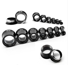 free shipping ,mix 5-12MM 50pcs/lot stainless black internally double flare screw flesh tunnel ear plug piercing jewelry 2024 - buy cheap