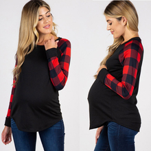 Dollplus New Maternity Tops for Pregnant Women Long Sleeve Pregnant Shirt Plaid Tees Mom Pregnancy T-shirts 2024 - buy cheap