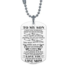 Charm Fashion Models Simple TO MY DAUGHTER Letters Military Medals Stainless Steel Tag Choker Necklace Pendants Jewelry 2024 - buy cheap