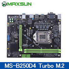 NEW MAXSUN B250D4 Turbo M.2 Motherboard DVI+HDMI Support Dual channel DDR4,2400/2133MHz memory 1*PCI-E  2* PCI-E X1 Motherboard 2024 - buy cheap