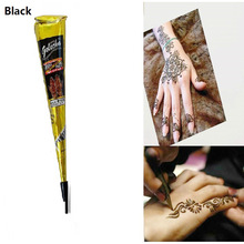 Временная тату-наклейка татуажа, 1 шт., черная хна, татуажная паста, краска для лица, пигменты для тела, индийские растительные конусы 2024 - купить недорого