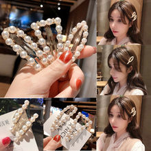 New Fashion Ladies Girl Elegant Pearl Crystal Hair Clips Side Snap Barrette Bobby Hairpins Hair Clip Headwear 2024 - buy cheap