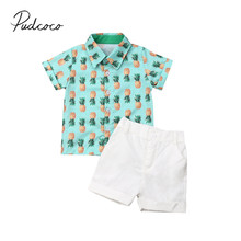 2019 Baby Summer Clothing Toddler Kids Baby Boy Pineapple Clothes Sets Short Sleeve Shirt Tops Shorts Pants Formal Outfits 1-6Y 2024 - buy cheap
