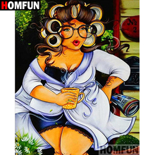 HOMFUN 5D DIY Diamond Painting Full Square/Round Drill "Fat woman" 3D Embroidery Cross Stitch Mosaic Home Decor A06072 2024 - buy cheap