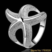 Girl's Delicate Jewelry Gift Silver Plated Copper Starfish Ring with a funny design 4TBG 2024 - buy cheap