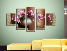 100% Hand Painted 5 Piece Set Modern Yellow Knife Flower Oil Painting On Canvas Home Wall Decoration Art Picture For Living Room 2024 - buy cheap