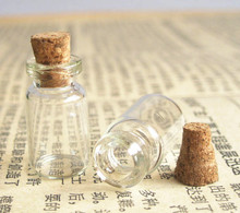 100 x 1ml Mini Glass Clear Bottles with Wooden Cork 13mm*24mm*6mm 1cc Sample Glass Vial 0.5ml 2ml 3ml till 1000ml is Available 2024 - buy cheap