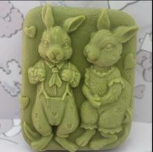 Rabbit  family  silicone soap mold Cake decoration Candle molds  Handmade soap mold fondant  tools 2024 - buy cheap