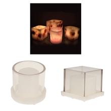 2pcs hollow cube cylindrical candle making mold tealight candle holder container diy aromatherapy candle scented candle craft 2024 - buy cheap