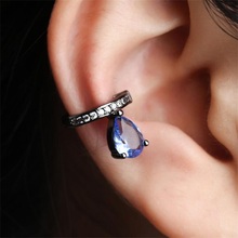 White Black Copper Blue AAA Cubic Zirconia Clip Earrings Fashion Jewelry Earring Female Wedding Party Gift For Women's jewelry 2024 - buy cheap