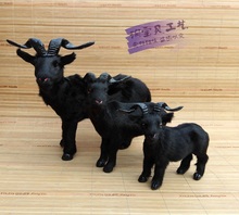 3 pieces a familes creative simulation goat model resin&fur black sheep toy model doll gift 2239 2024 - buy cheap