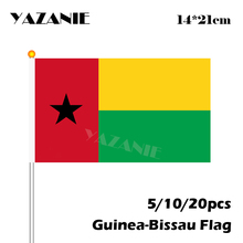 YAZANIE-Bandera Nacional de Guinea 20 piezas para agitar, bandera pequeña personalizada, 14x21cm, 5/10/10 cm 2024 - compra barato