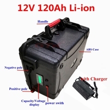 Waterproof 12V 120ah 100ah Lithium ion battery 12v with BMS 3s LCD display for fishing boat solar panel inverter+10A Charger 2024 - buy cheap