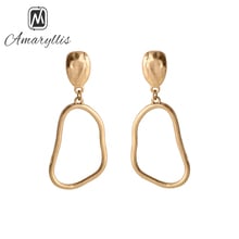 Amaiyllis New Fashion Geo Pendant Earrings For Women Chunky Alloy Hollow Dangle Earrings New Design Large Drop Earrings Jewelry 2024 - buy cheap