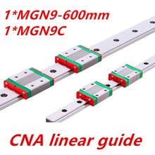 Бесплатная доставка 9 мм линейная направляющая MGN9 L = 600 мм линейная направляющая + MGN9C или MGN9H длинная линейная каретка для оси CNC X Y Z 2024 - купить недорого