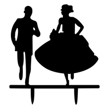 Running Couple Bride Groom Mr & Mrs Acrylic Cake Flags Topper Multi Colors For Wedding Anniversary Party Cake Baking Decoration 2024 - buy cheap