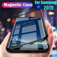 Магнитный чехол для Samsung Galaxy A70 A60 A50 A40 A30 A10 S10e S10 5G Plus Lite прозрачный стеклянный металлический чехол для Galaxy M30 M20 M10 2024 - купить недорого