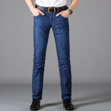 Men Jeans Business Casual Thin Summer Straight Slim Fit Blue Jeans Stretch Denim Pants Trousers Classic 2024 - buy cheap